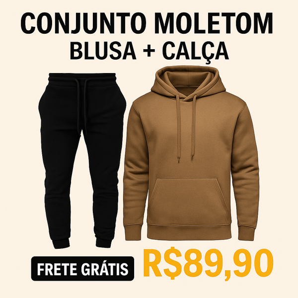 Conjunto Bergstrom - Casaco Moletom  + Calça Jogger