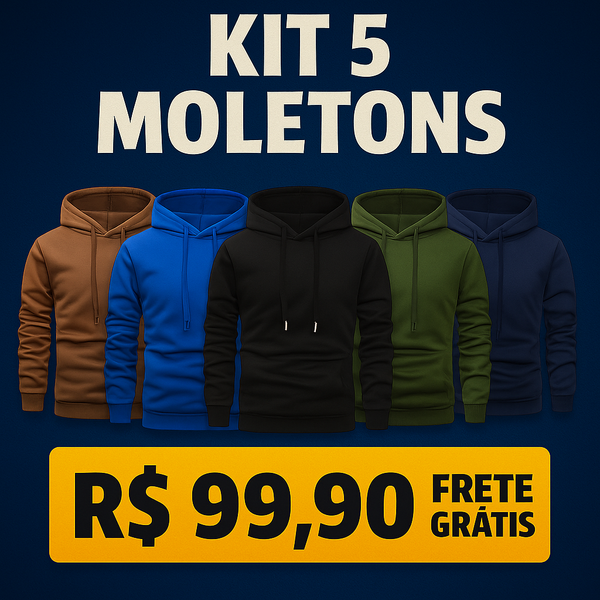 KIT 5 Blusas Moletom Canguru
