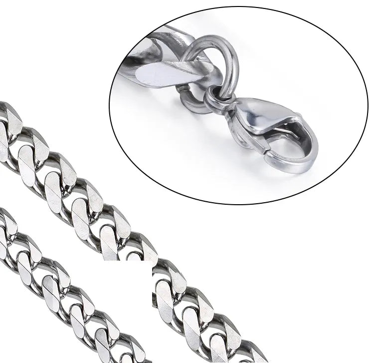 Cordão Corrente Elo Grumet Médio Aço Inox 316l Prateado