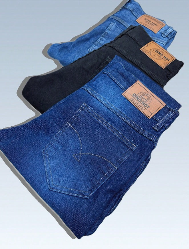 kit 3 Calças Jeans Premium Para Trabalho Masculina 100% algodão Elastano Várias Lavagens
